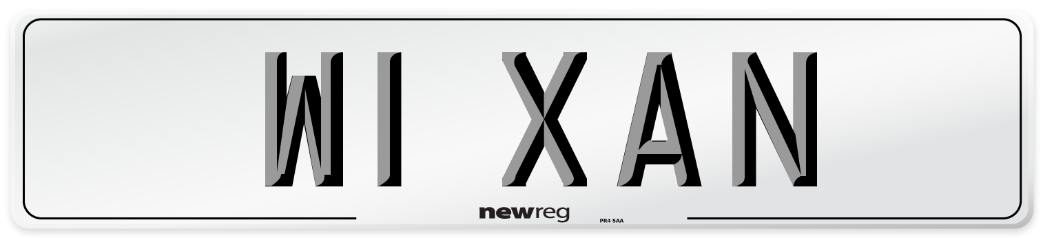 W1 XAN Number Plate from New Reg